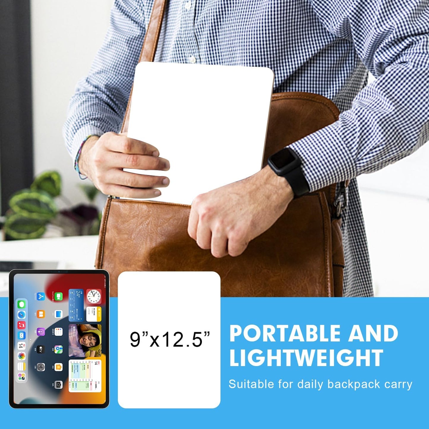 Dry Erase LapBoards, PANDRI 6 Pack Double Sided 12.5 x 9 Inch Whiteboards with 6 Erasers, Dry Erase Boards for Office Students Classroom Teacher Supplies