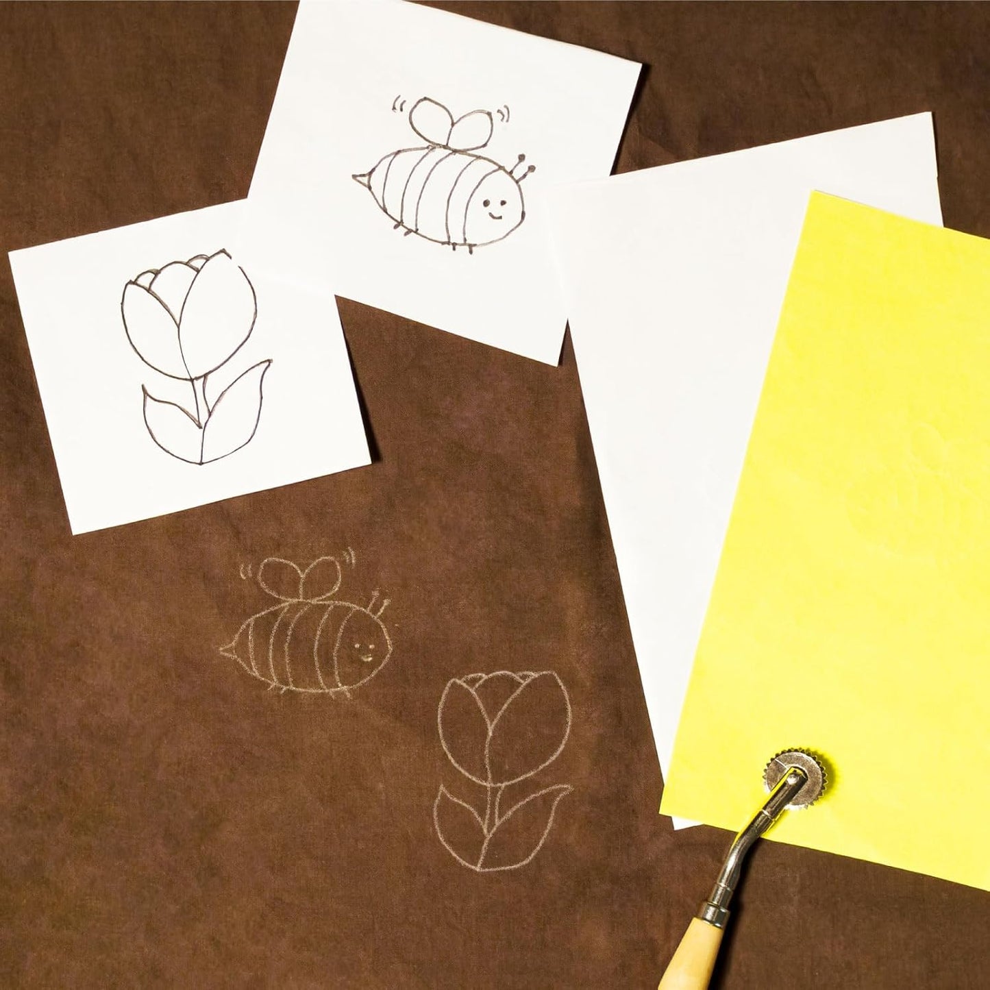 Kearing Dressmakers Tracing Paper Yellow/White Large Sized 82x57cm(32" x 22") Tracing Paper for Sewing, Fashion Design, Embroidery Tracing