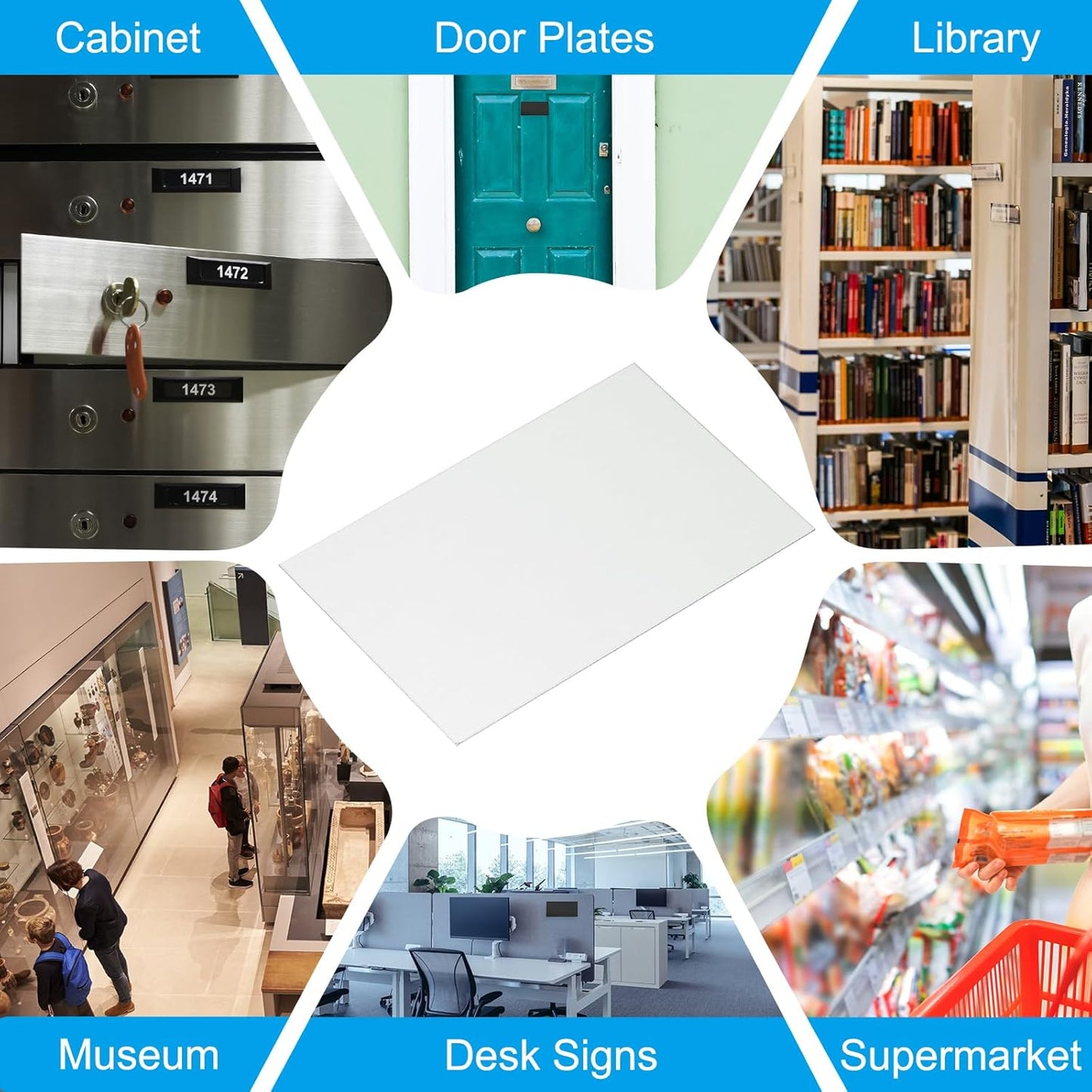 PATIKIL 2.1x3.3 Inch Anodized Aluminum Sheet Metal, 15Pcs Laser Plates Engraving Blanks 0.5MM Thin Rectangle for Crafting DIY House Laser Engraving, Silver