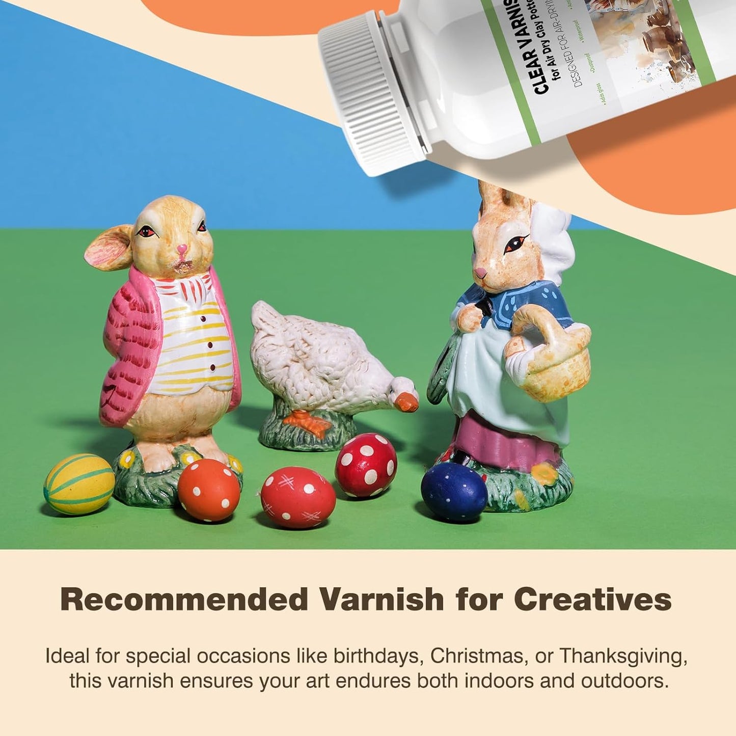 120ml Air Dry Clay Varnish - Air Dry Clay Sealant for Airdry Clay - Clear Varnish for Air Dry Clay Pottery - Matte Finish Clear Varnish for Pottery, Used to Prevent Clay Cracking, Scratches, Wear