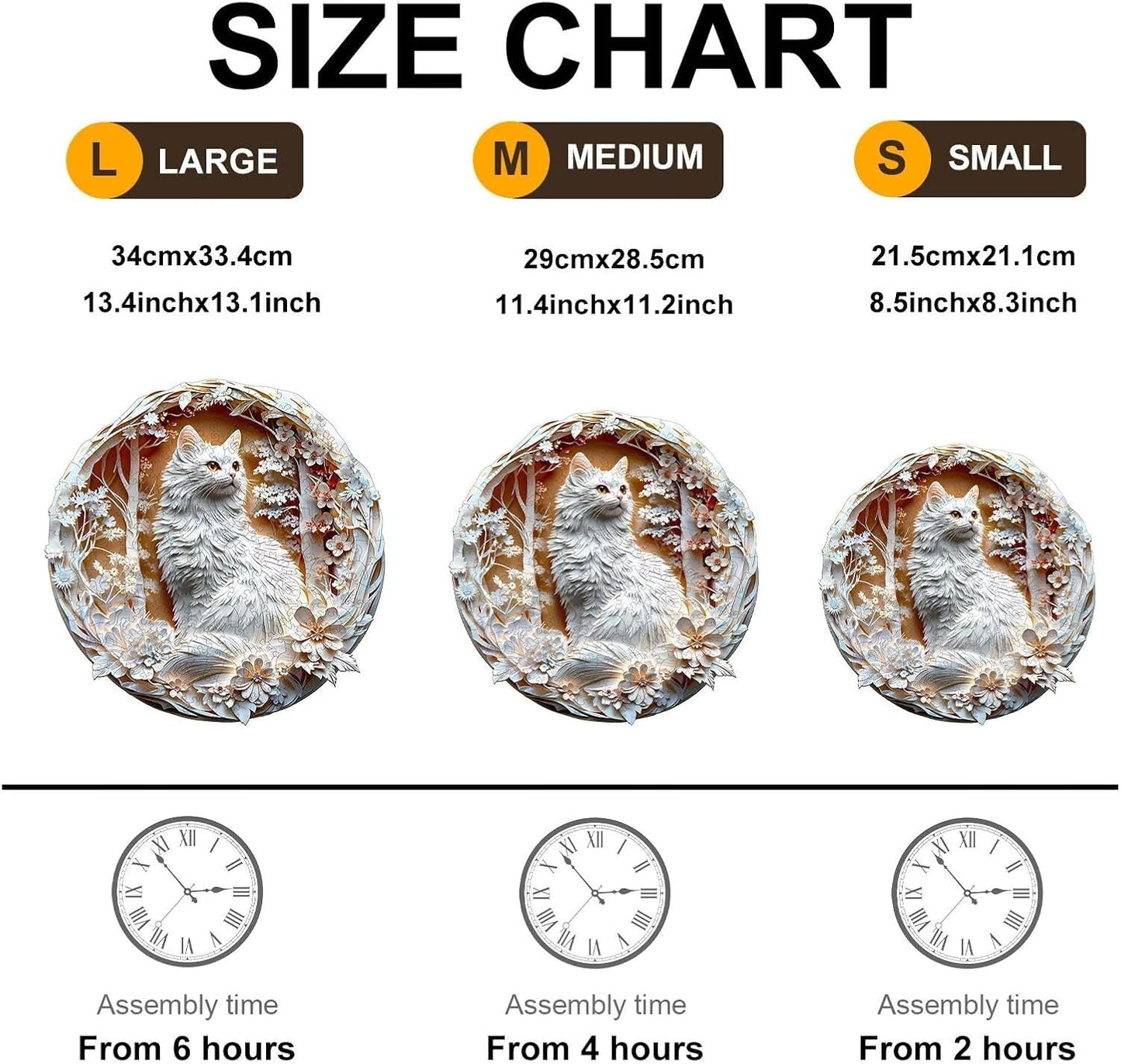 Wooden Puzzles Adults, 3D Cats Wooden Puzzles 100 Pieces, Unique Animal Shaped Wood Challenging Jigsaw Puzzles Gifts for Adults, 8.5x8.5in