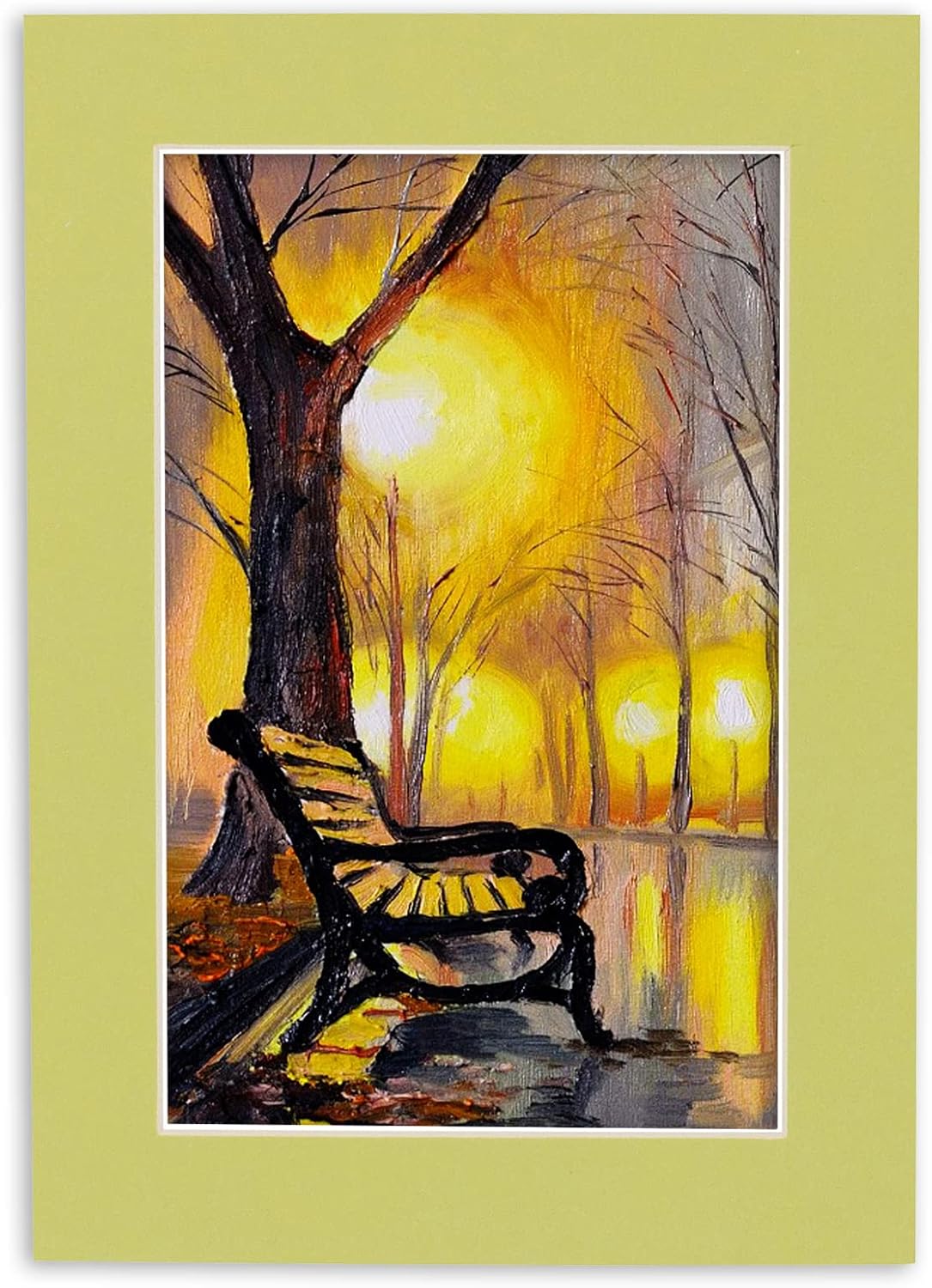 8x10 Mat Bevel Cut for 5.5x8.5 Photos - Acid Free Pistachio Green Precut Matboard With Backing Board and Crystal Clear, Self Seal Photo Mat Bag - For Pictures, Photos, Framing - 4-ply Thickness