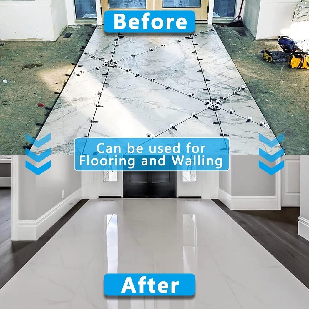 800 PCS Tile Leveling System Clips 1/8''(3mm) Tiles Leveler Spacers Tool for Professional Ceramic Tile and Stone Installation