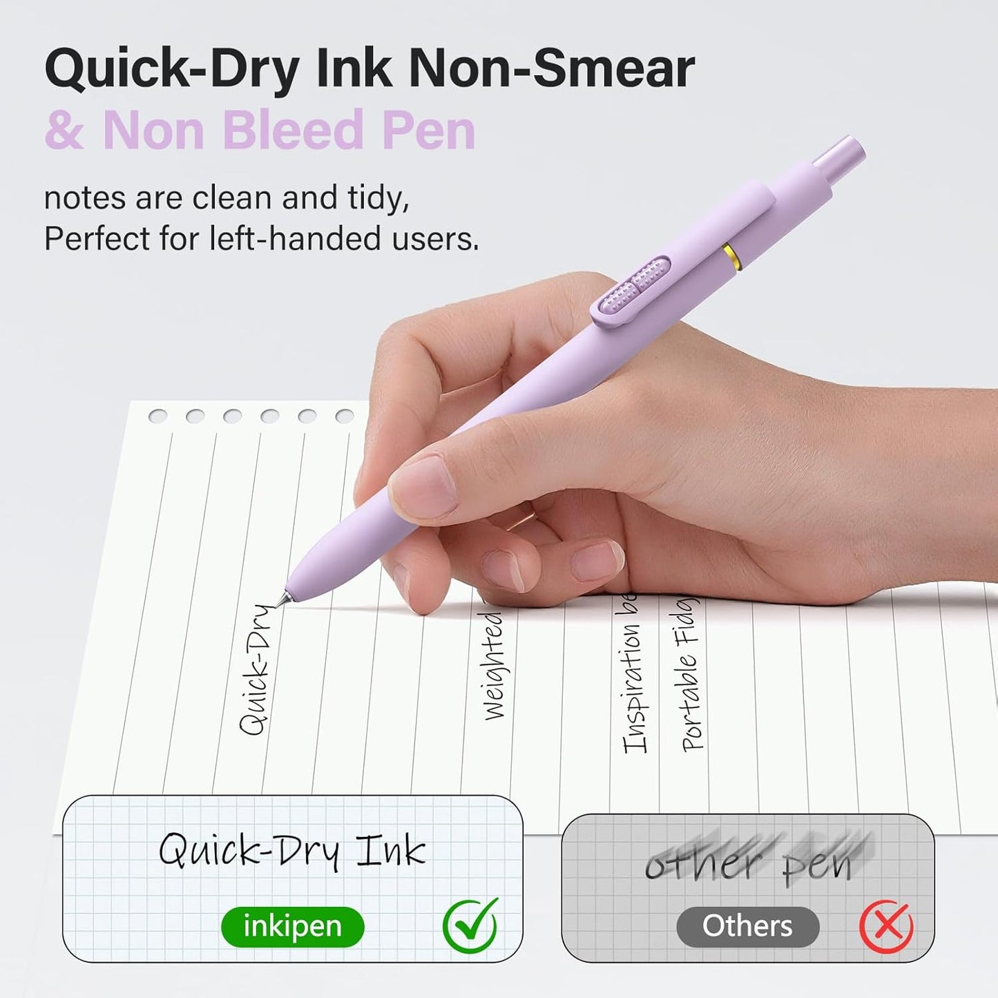 8Pcs Gel Pens - 0.5mm Black Ink Pens Fine Point Smooth Writing, Quick Drying Retractable Pen for Journaling, Cute School & Office Supplies