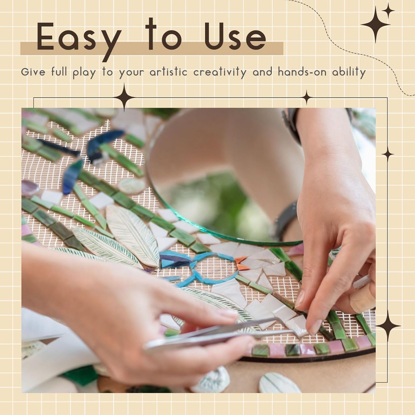 12" x 120" Mosaic Mesh for Back Mounted Tile Fiberglass Mosaic Mesh Backing Boast for Tile Installation Supplies Tools(Non Sticky)