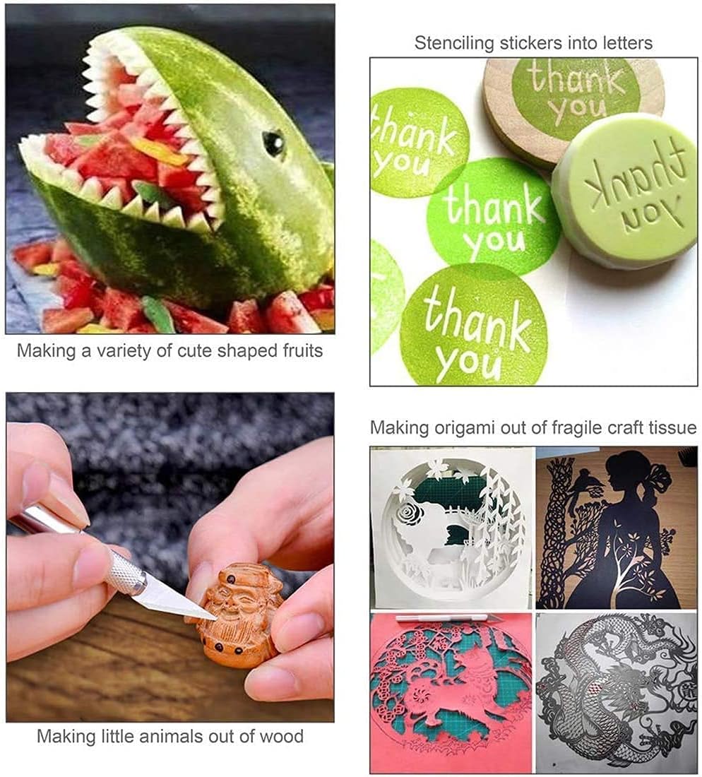 DIYSELF 23 Pack Craft Knife Precision Hobby Knife Kit, 1 Exacto Knife with 20 Spare Art Knife Blades for Art, Scrapbooking, Stencil