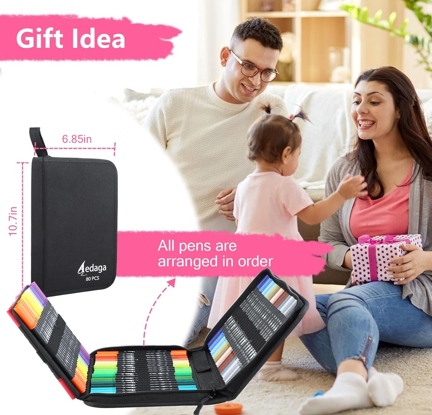 80 Colors Numbered Dual Tip Brush Pens with Free App, Fine and Brush Tips Pens for Adults and Kids, Coloring Markers for Coloring Book Bullet Journaling Note Taking Planner Hand Lettering