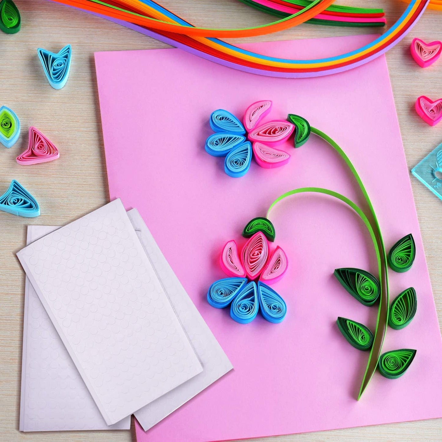 Outus 2400 Pieces Foam Dots Dual-Adhesive 3D Foam Tapes Pop Dots Adhesive Mount for Craft DIY Art or Office Supplies, 12 Sheets, Round (0.4 Inch)