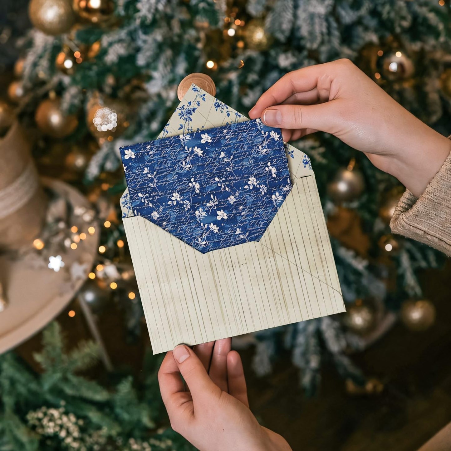 6 Inch Blue Floral Aesthetic Scrapbooking Paper Pad - 24 Sheets Double Sided Patterns for Background Photos Junk Journal Card Making Origami DIY Crafts Gifts Wrapping Material