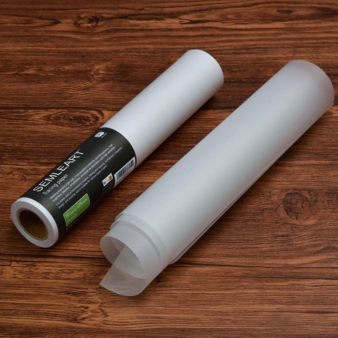 SEMLEART Artit's Tracing Paper roll,32lb/50gsm,17.5 inch x 25 Yard,Translucent Tracing Paper for Pencil, Marker and Ink - Trace Images, Sketching,Drawing