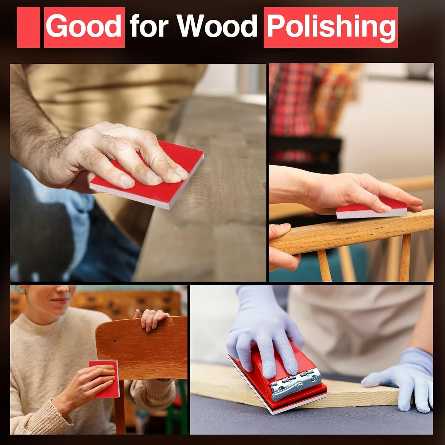 30-Pcs 3x4 Inch 320 Grit Sanding Sponge Set, Soft Foam Hand Sanding Blocks, Ultra-Fine Wet/Dry Sandpaper for Wood, Metal, Drywall, Furniture Polishing