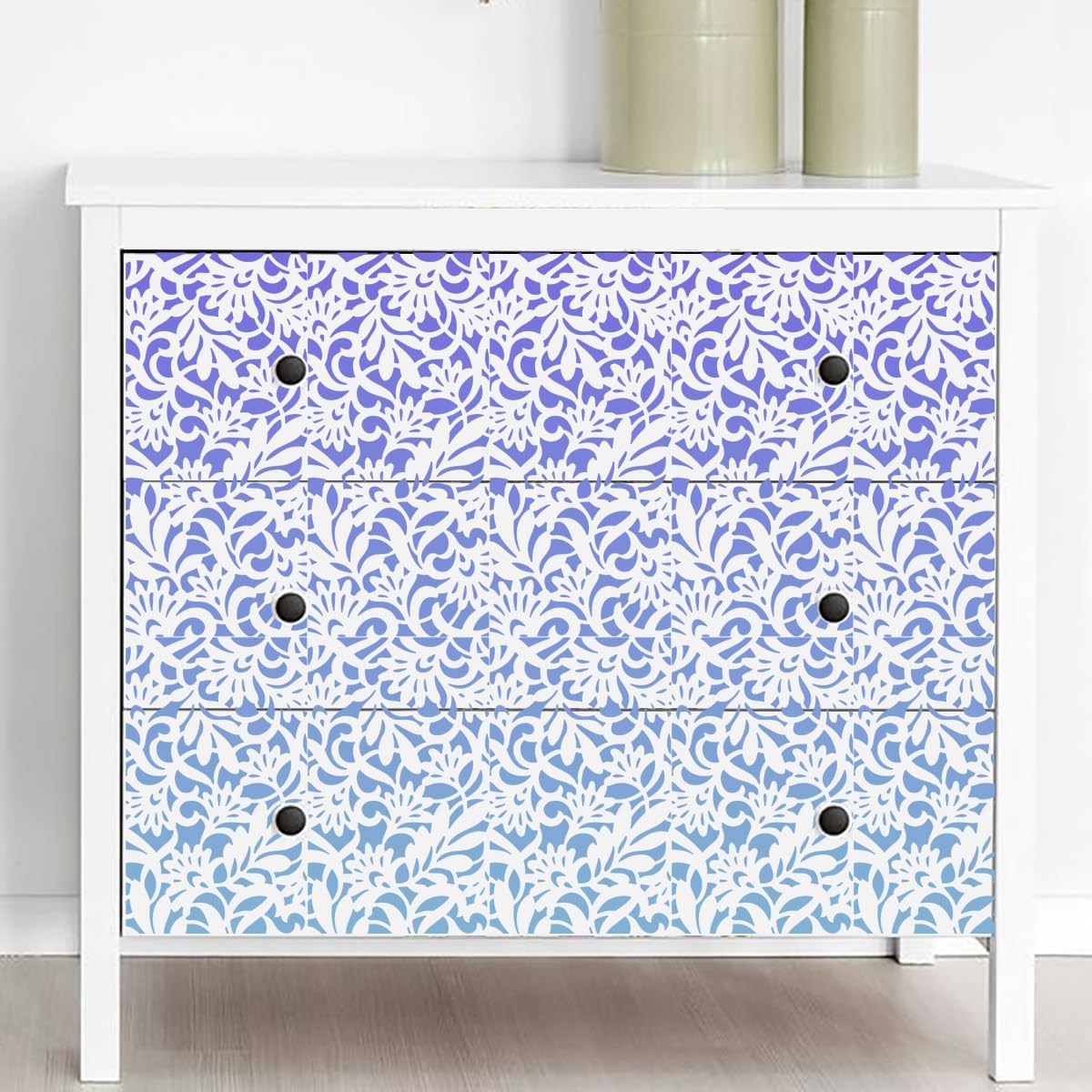 Stencils for Crafts Reusable Texture Stencils Background Stencil Leaf Floral Templates for Painting on Wood Furniture Card Canvas Paper Scrapbook(Border Stencil03-18p)