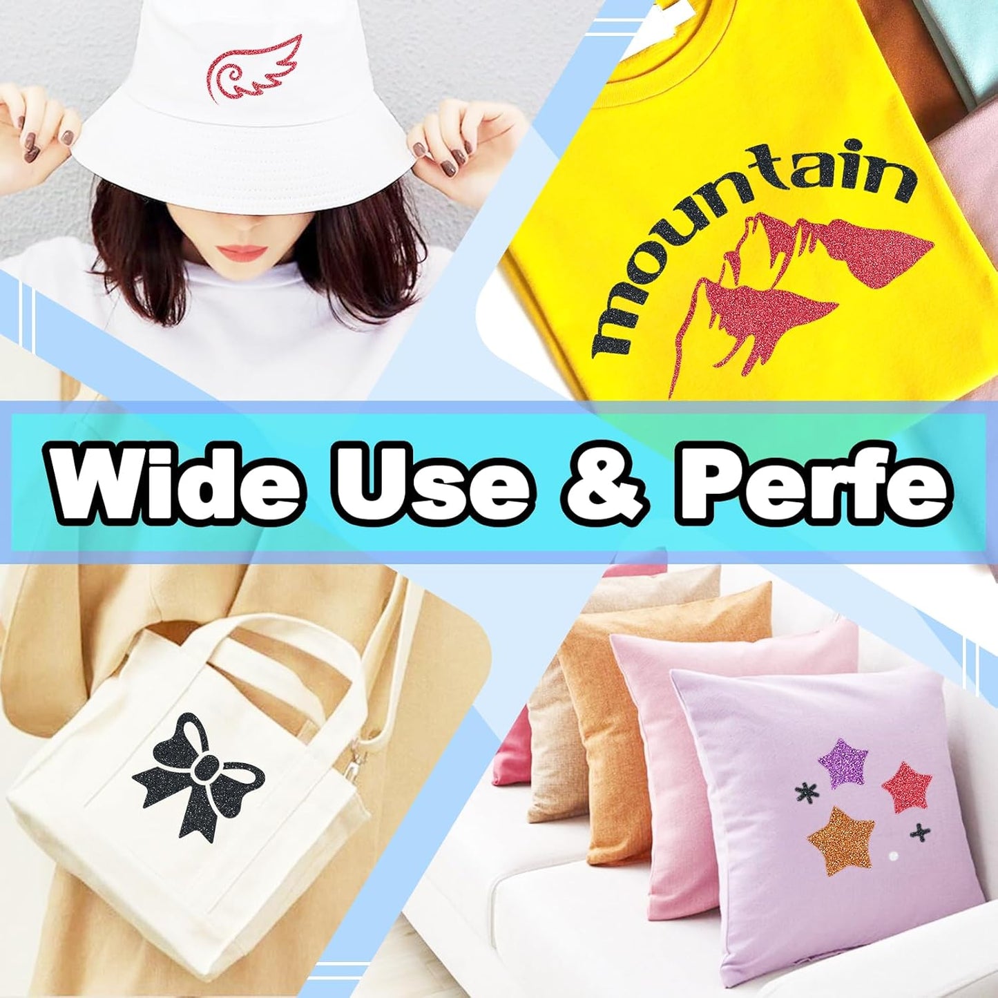 Silver Glitter Heat Transfer Vinyl 12Inch*6FT Glitter Iron on Vinyl for T Shirts Easy to Cut and Weed Compatible with All Cutter Machines HTV Vinyl Iron on for Cricut (Silver12Inches*6Ft)