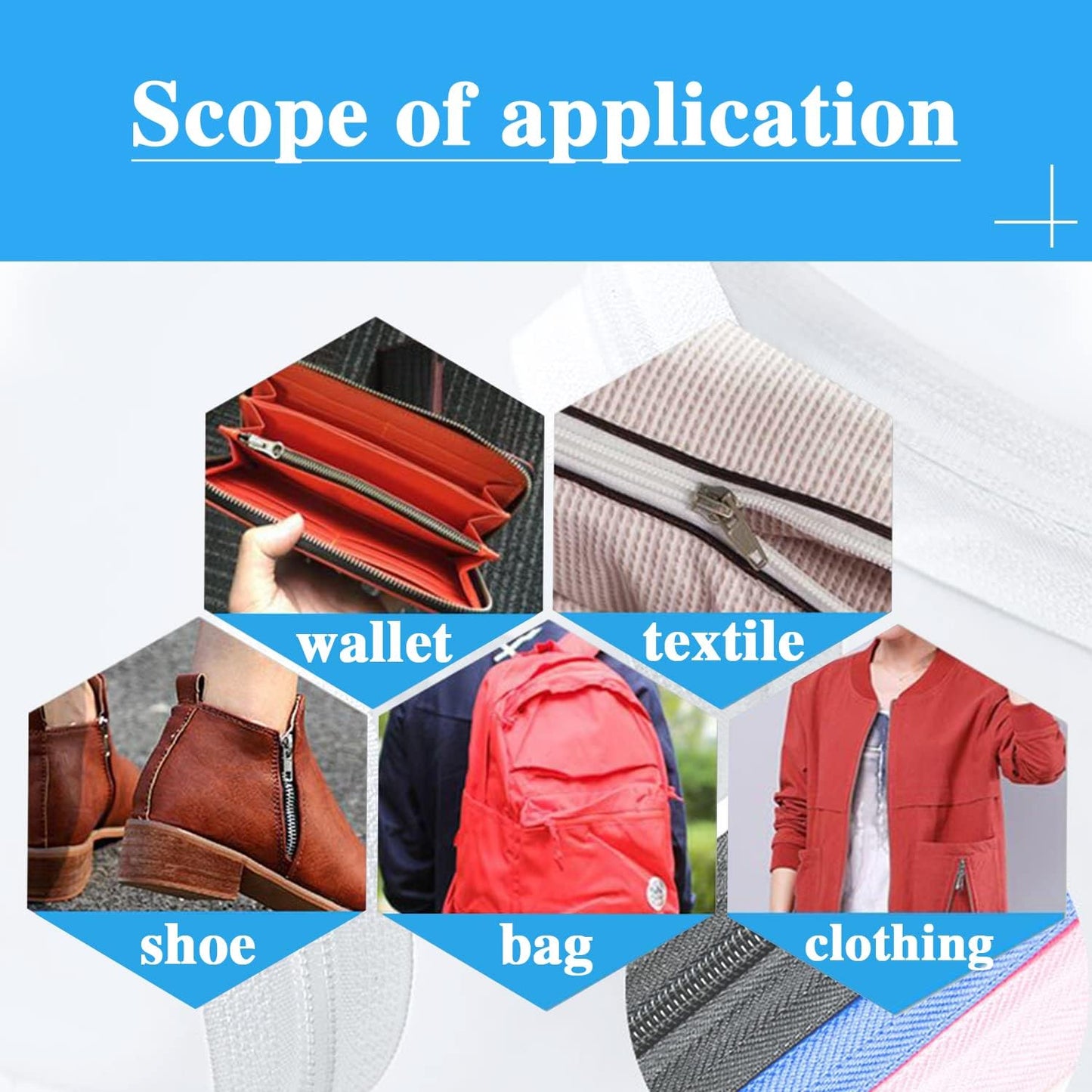 The Yards 10 Yards Bulk Black Nylon Coil Zipper with Rose Gold Teeth - Replacement Sewing Zipper with 10PCS Sliders for DIY Craft Bags