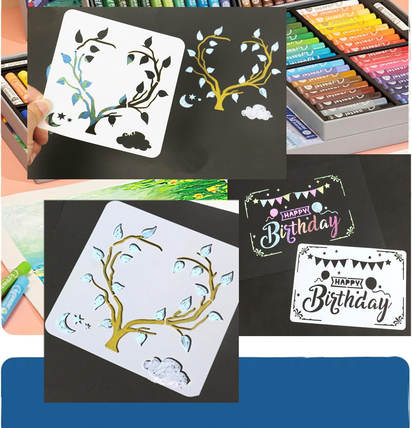 BANLTRE Mylar Craft Stencil Sheet, 12×24" Blank Template Acetate for Cutting Designs,Paper Tube Packaging (7.5 mil,8 Sheets)