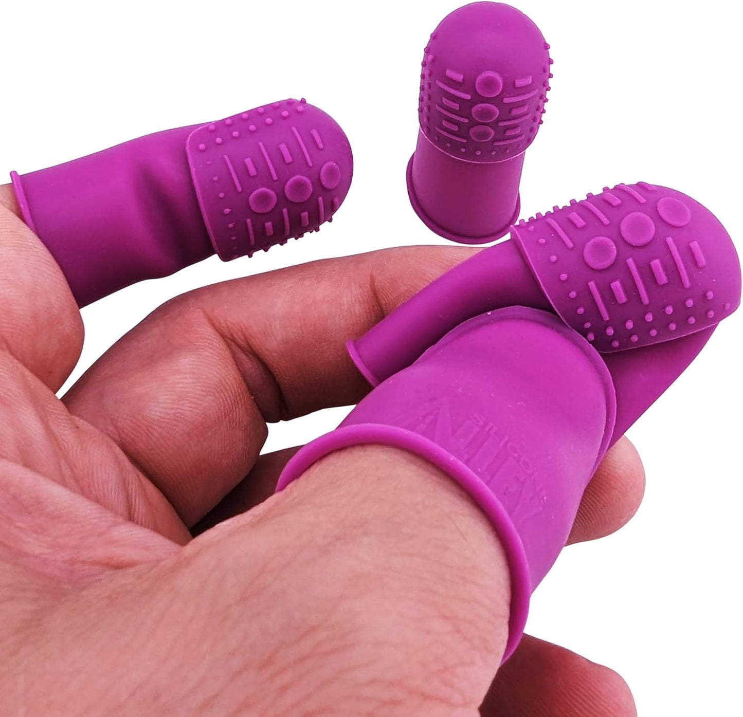 Modern Thimbles | THIK-Grip Series | Small (1) - Medium (1) - Large (1) | Including Flat Head Non-Melting Iron-Over Sewing Pins - 100 Pack - 1.5" Length