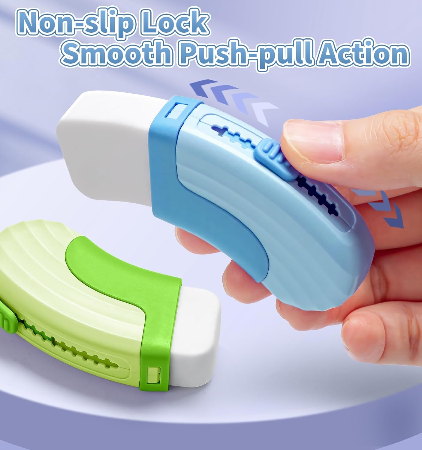 4+1 Pack Rubber Erasers Sliding Retractable Eraser, Large White Erasers for School Office Art Drawing Pencil Eraser for Kids- Blue