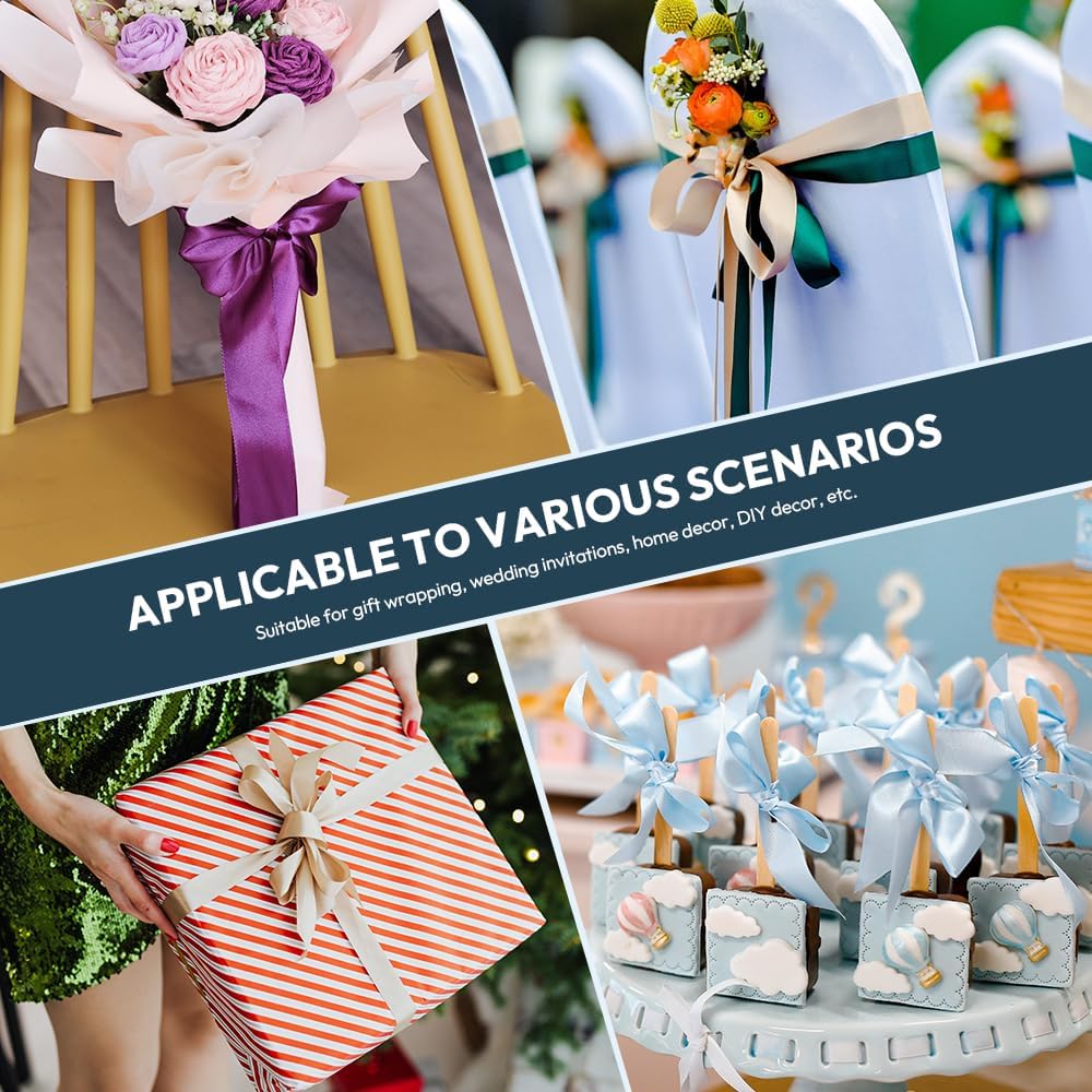 KMER LIFE 1 Inch Wide x 50 Yards Black Single Faced Polyester Satin Ribbon for Wedding Decor, Wreath, Crafts, Gift Wrapping & Other Projects