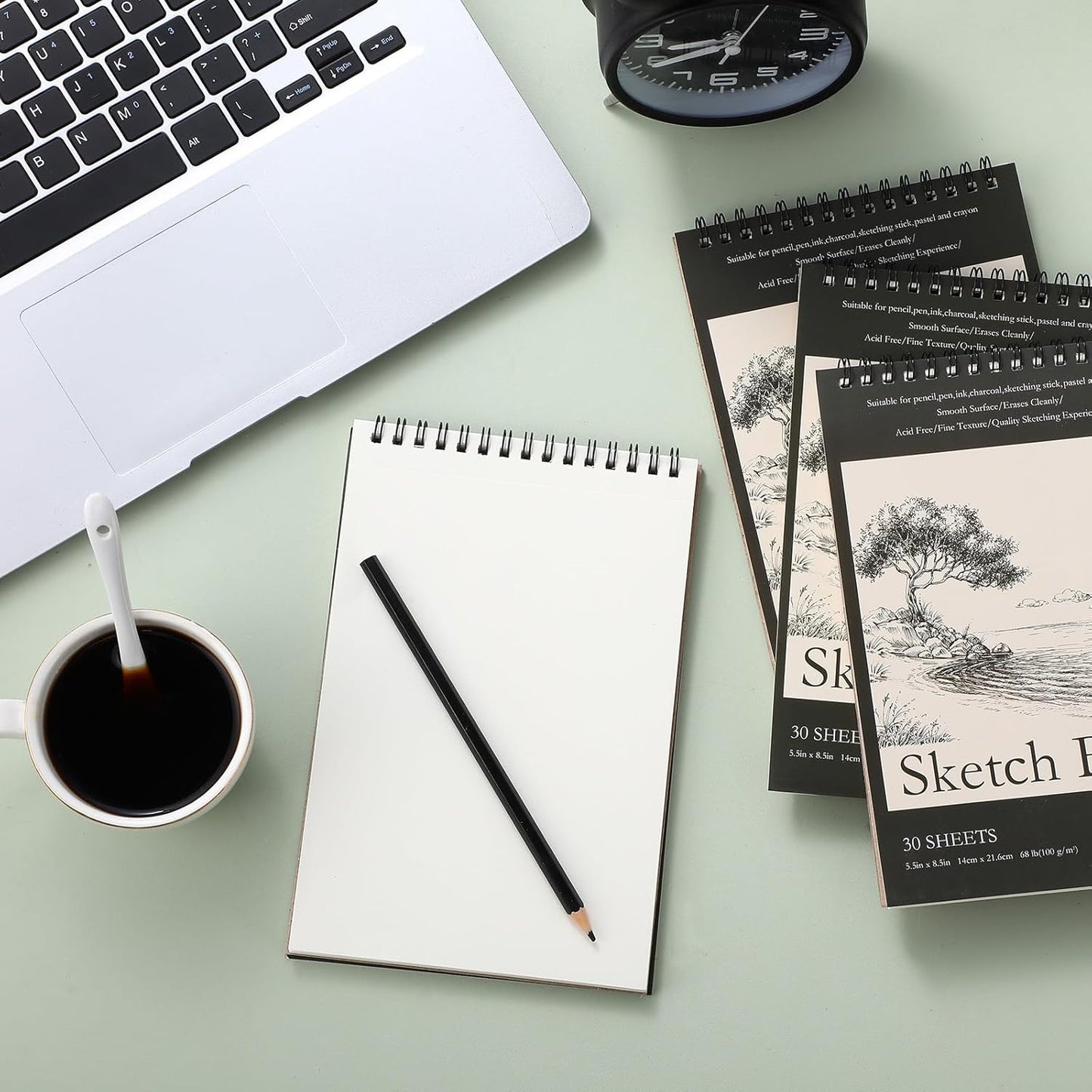 Jexine 20 Pcs 5.5'' x 8.5'' Top Spiral Bound Sketch Book 30 Sheet Each(68lb/100gsm), Sketching Drawing Pad Bulk Artist Sketch Pad Kids Drawing Paper Art Sketchbook for Painting (Tree)