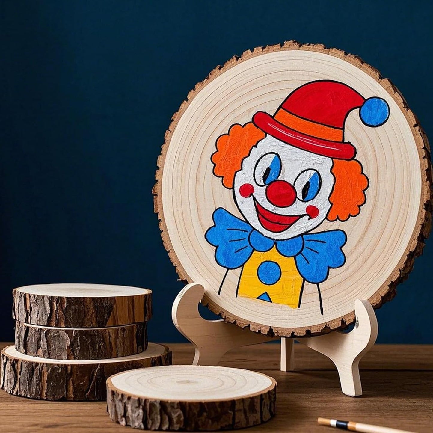 JEUIHAU 6 PCS 8-10 Inches Natural Unfinished Wood Slices, Round Wooden Tree Bark Discs, Wooden Circles for DIY Crafts, Christmas, Rustic Wedding Ornaments