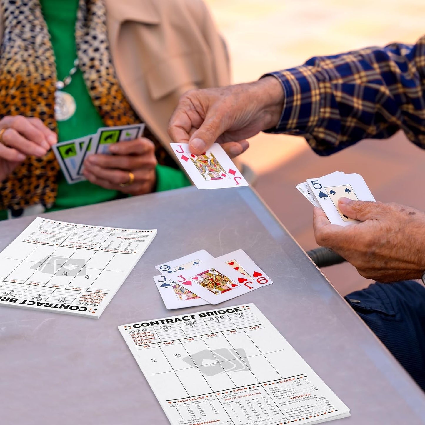 party greeting 150 Sheets Contract Bridge Score Pad and Tallies Contract Bridge Score Notepad Canasta Score Pads Print with Trick Rubber Bridge Party Bridge Playing Cards Large Print Game Scoring Card