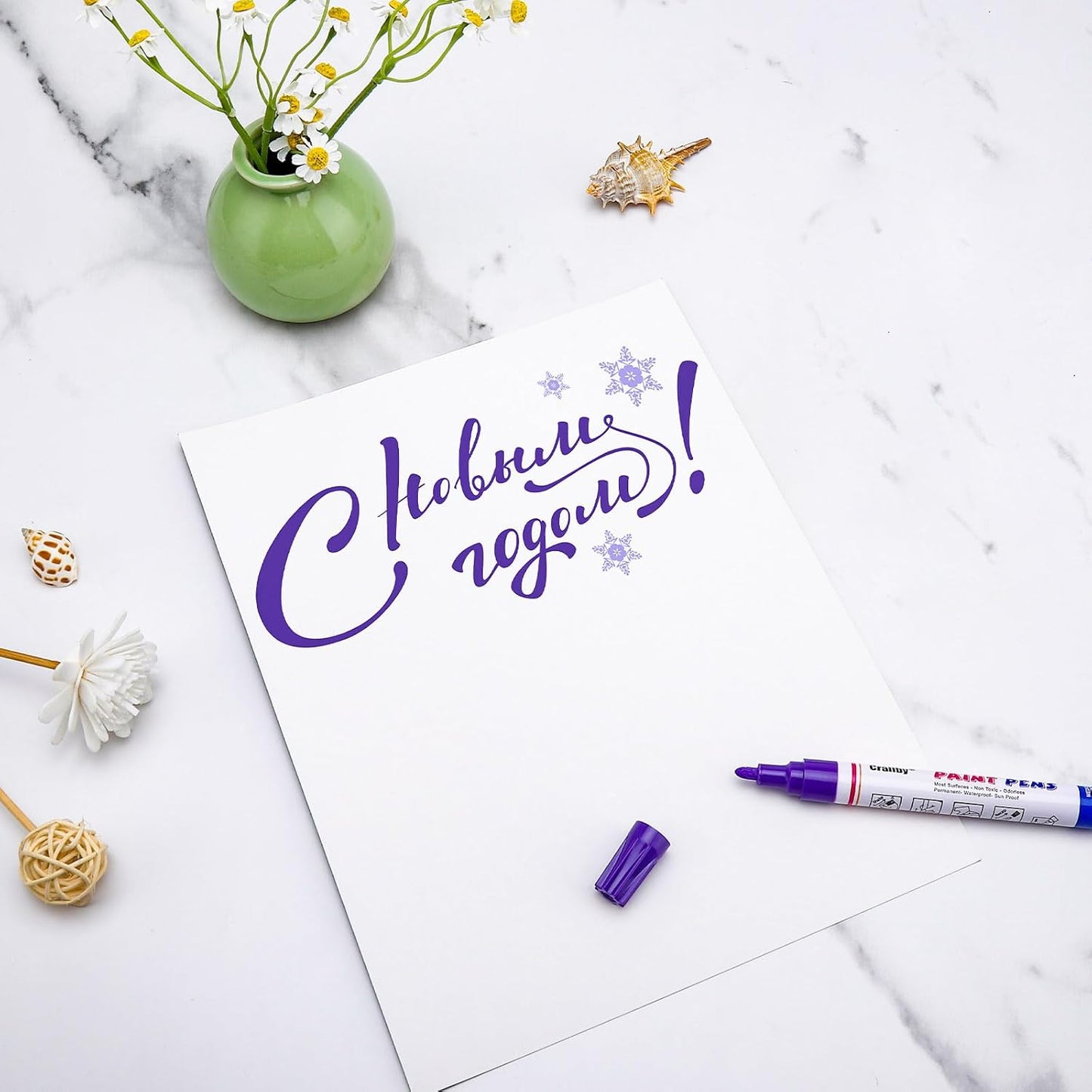 Purple Paint Markers, 12 Pack Oil-Based Waterproof Quick Dry Permanent Paint Pen Set for Rocks Painting, Wood, Fabric, Plastic, Canvas, Glass, Mugs, Metal, Tire, Stone, DIY Craft