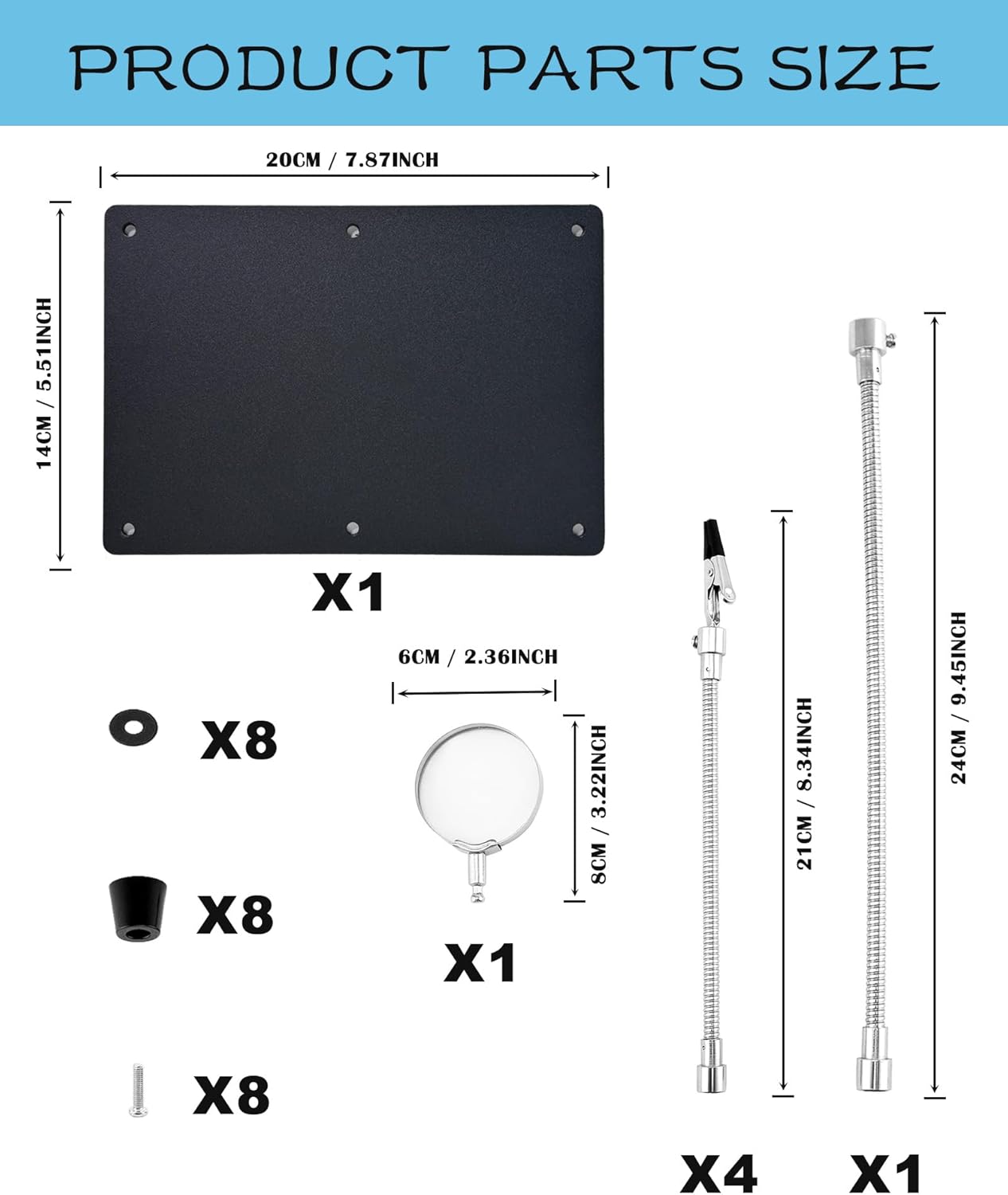 Kaisiking Helping Hands Soldering Station with Magnifying Glass, PCB Holder 4 Flexible Arms Magnifier and Third Hand Soldering Tool for Electronic Repair Soldering Jewelry Crafts