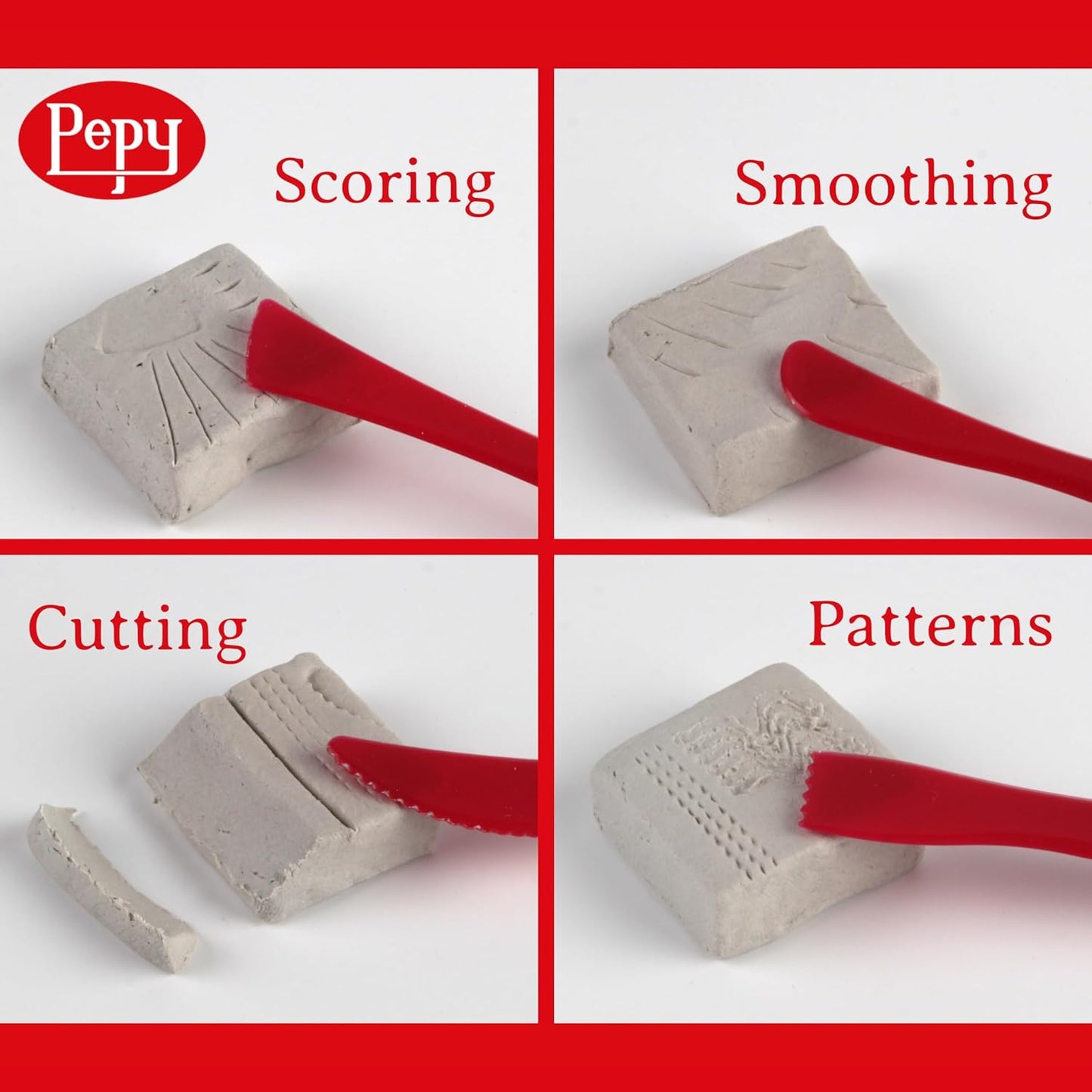 Pepy 35 PC Clay Sculpting Tools Set; 5 Each of 7 Different Shapes; Ideal for Polymer Clay, Air Dry Clay, Plastilina Modeling Clay, and Pottery Clay; Classroom Pack