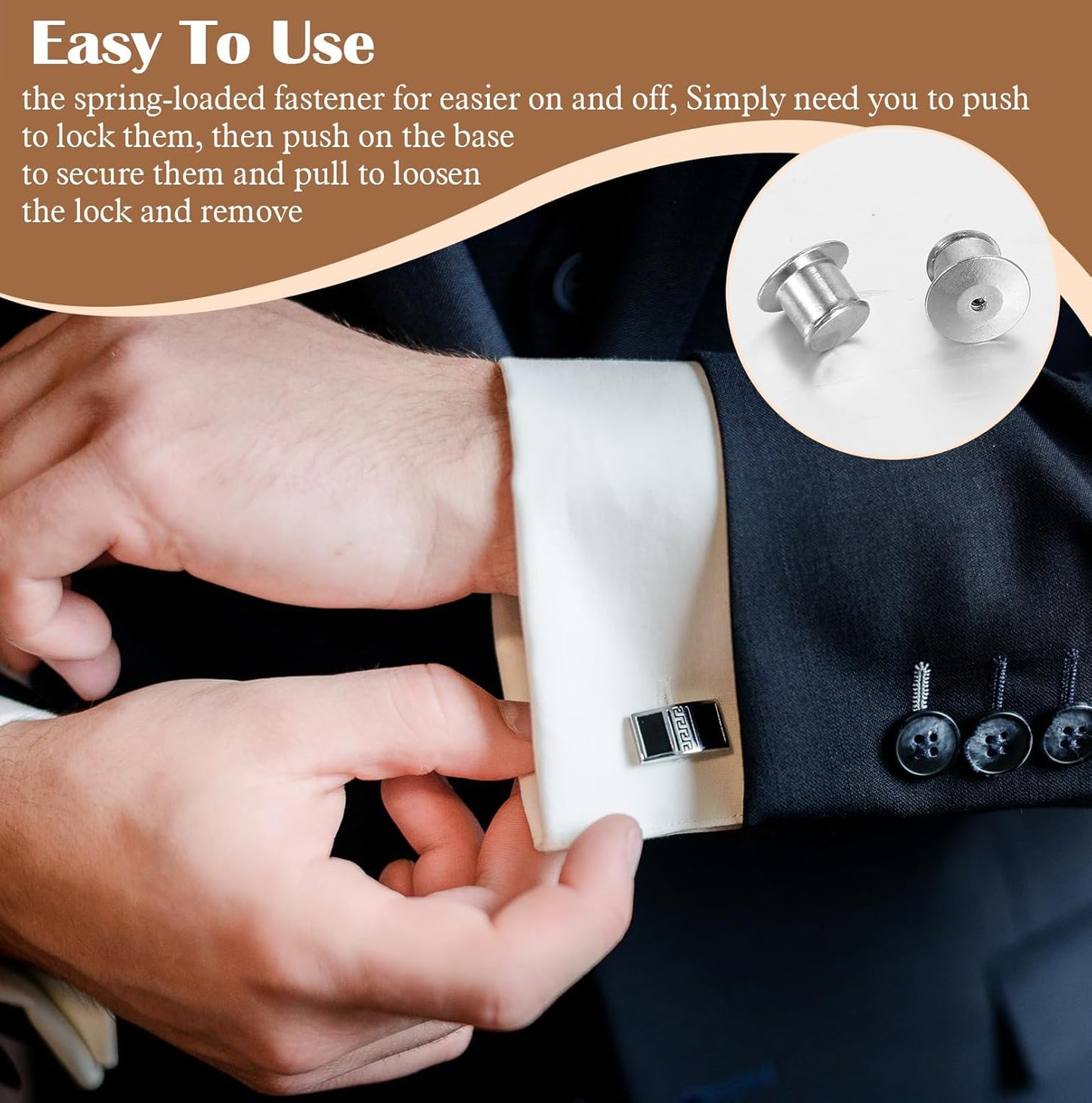 40pcs Locking Pin Back, Metal Locking Pin Backs for Enamel Pins, Pin Backs Locking Bulk, Silver