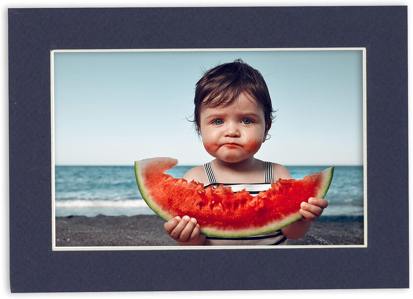 5x7 Mat for 8.5x11 Frame - Precut Mat Board Acid-Free Navy 5x7 Photo Matte Made to Fit a 8.5x11 Picture Frame, Premium Matboard for Family Photos, Show Kits, Art, Picture Framing, Pack of 25 Mats