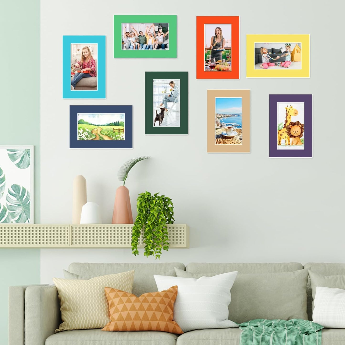 15 Pack 4x6 Picture Mats, Mixed Colors Frame Mattes for 3x5 Pictures Photo Frame Mat Core Bevel Cut Mat Board Show Kit for Photos, Prints, Artworks