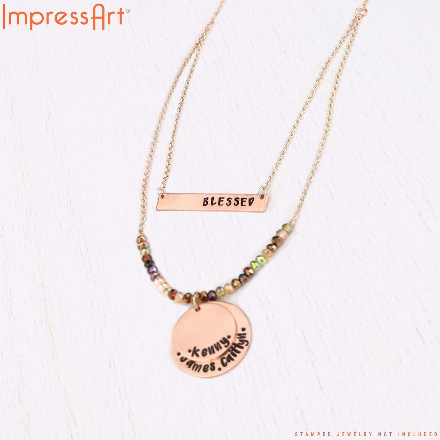 ImpressArt - Premium Metal Stamping Rectangle Blanks for Metal Stamping and Jewelry Making (24 Pack) (1/4" x 1 1/2" Rectangle w/Holes, Copper)