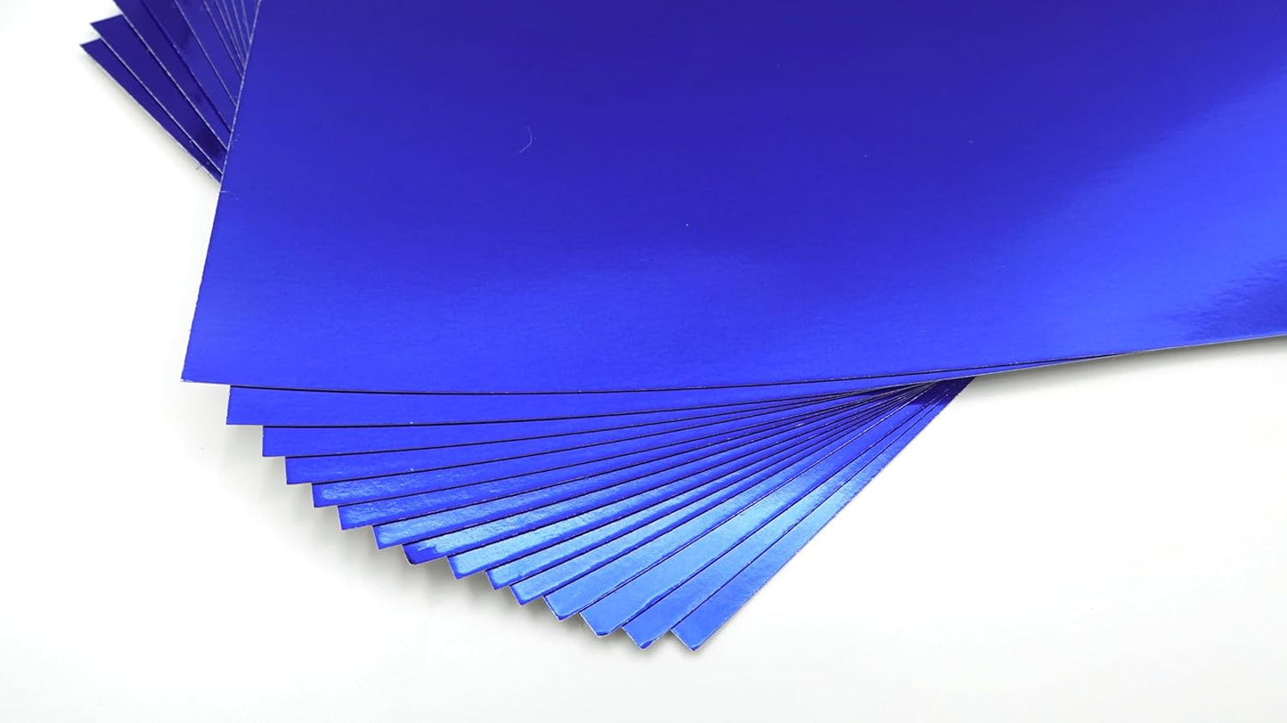 TGXRZX Metallic Royal Blue Cardstock Paper,Size 8 "x 11" (250gsm), 15PCS,Mirror Finish Gold Foil Board for Crafting, Invitations, and Decorations,Die Cut and Plotter,Card Making (Royal Blue)