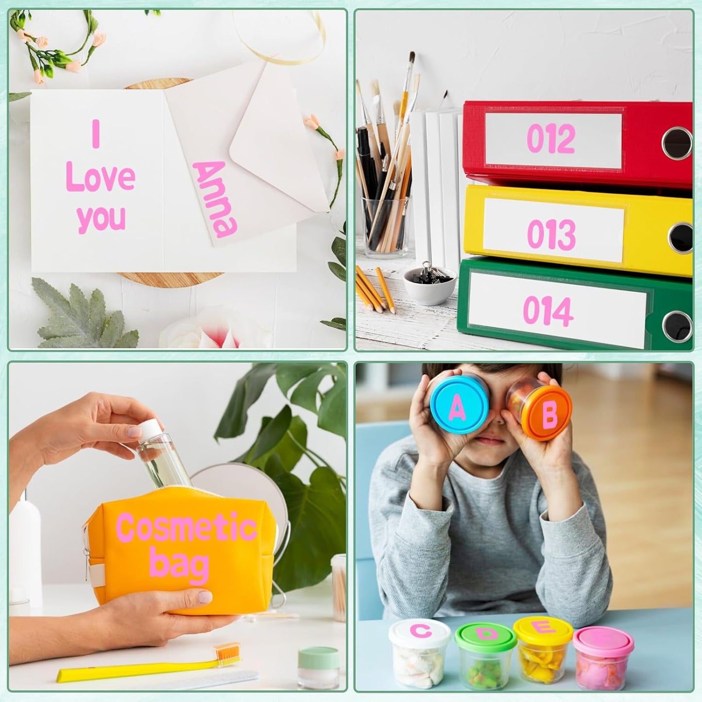 Alphabet Sticker, 1'' Pink Letter Stickers - 12 Sheets, Self-Adhesive Vinyl Mailbox Numbers & Letters for Bulletin Boards, Classroom & Home Decor