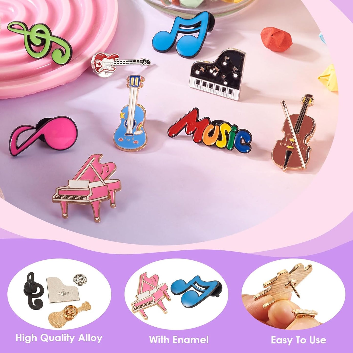 Mixed Enamel Pins for Backpacks, Beadthoven Cute Enamel Brooch Pins Set, Funny Backpack Pins, Aesthetic Lapel Badge Pins Bulk for DIY Clothes Accessories Holiday Gifts