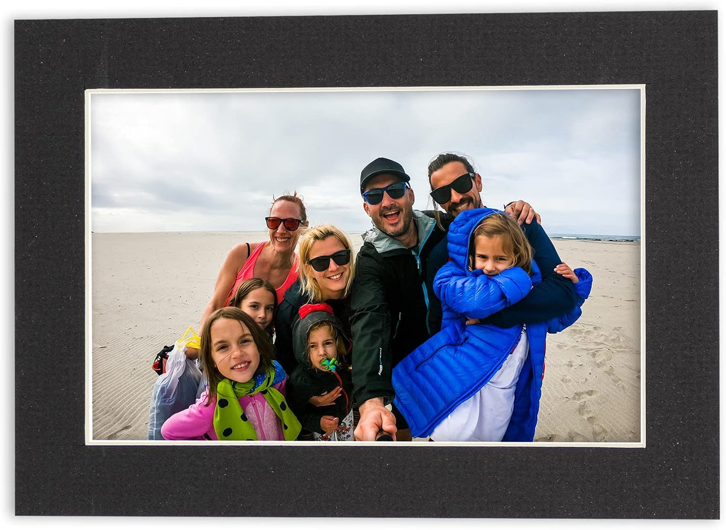 6x8 Mat for 8x10 Frame - Precut Mat Board Acid-Free Show Kit with Backing Board, and Clear Bags Textured Black 6x8 Photo Matte Made to Fit a 8x10 Picture Frame Matboard for Framing, Pack of 100 Mats