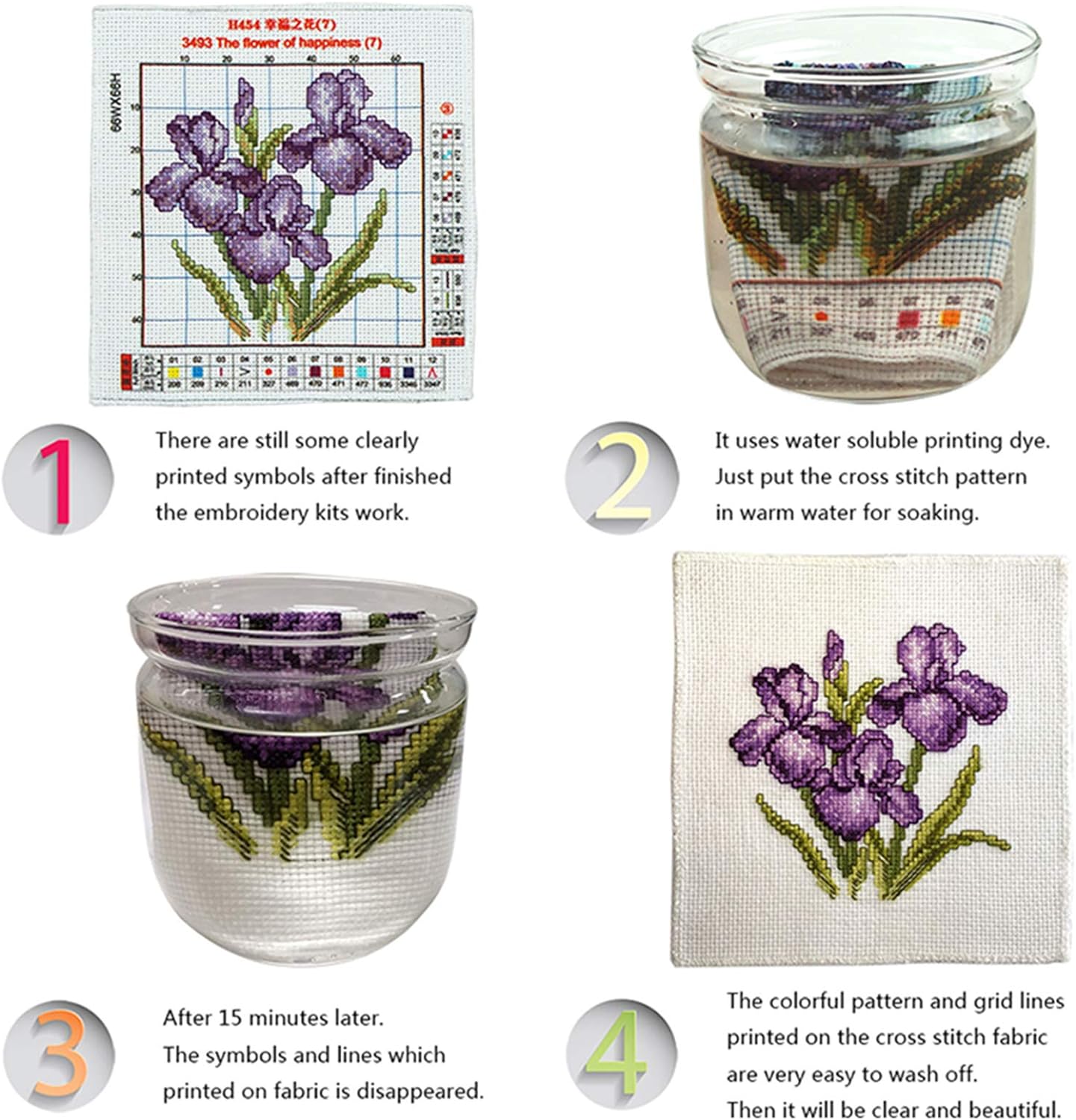 Funchey Stamped Cross Stitch Kits, DIY Cross Stitch Pattern for Adults Beginners Needlepoint Kits Embroidery Kit Arts and Crafts 11CT-Peacock Flowers 16x20 inch