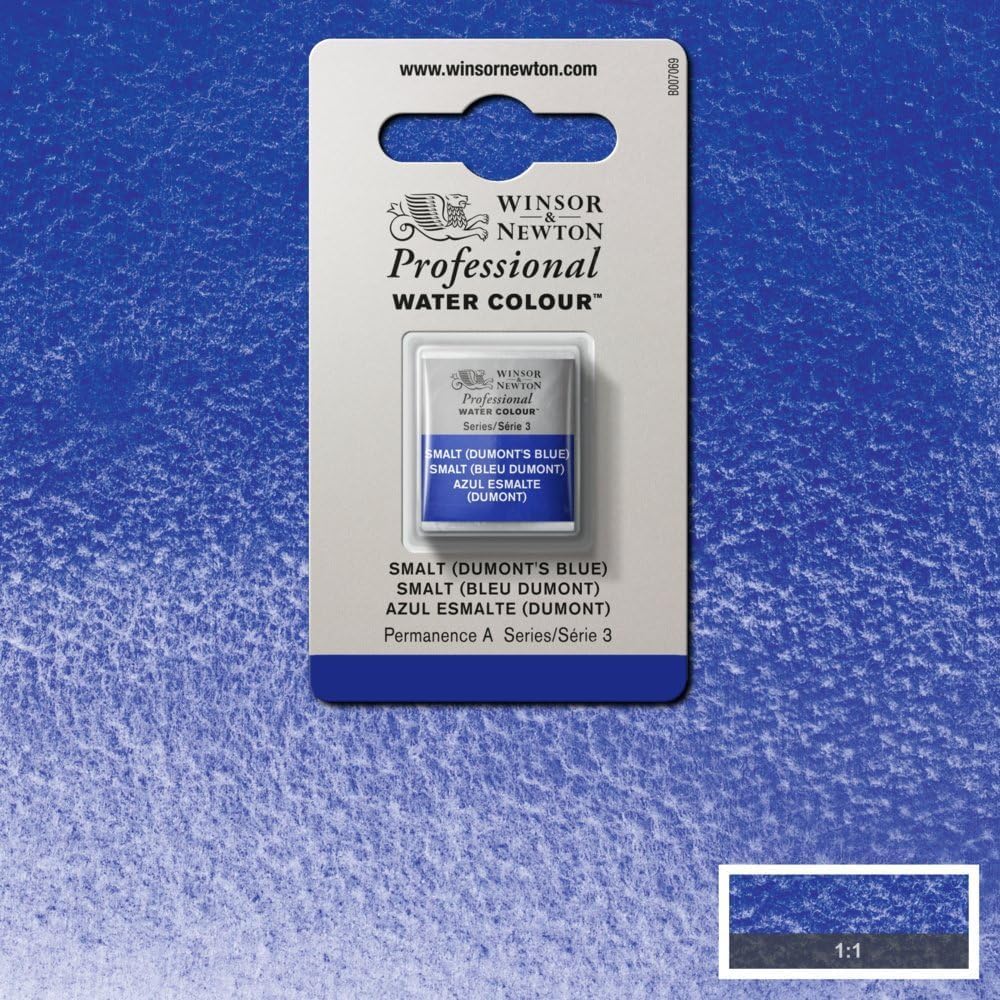 Winsor & Newton Professional Water Colour Paint, Half Pan, Smalt