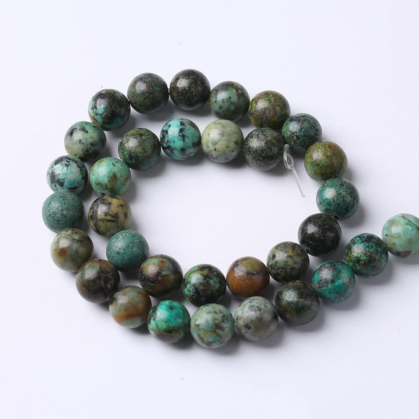 12mm 32pcs Natural African Turquoise Stone Beads for Jewelry Making Round Loose Gemstone Beads DIY Bracelet Necklace Earrings