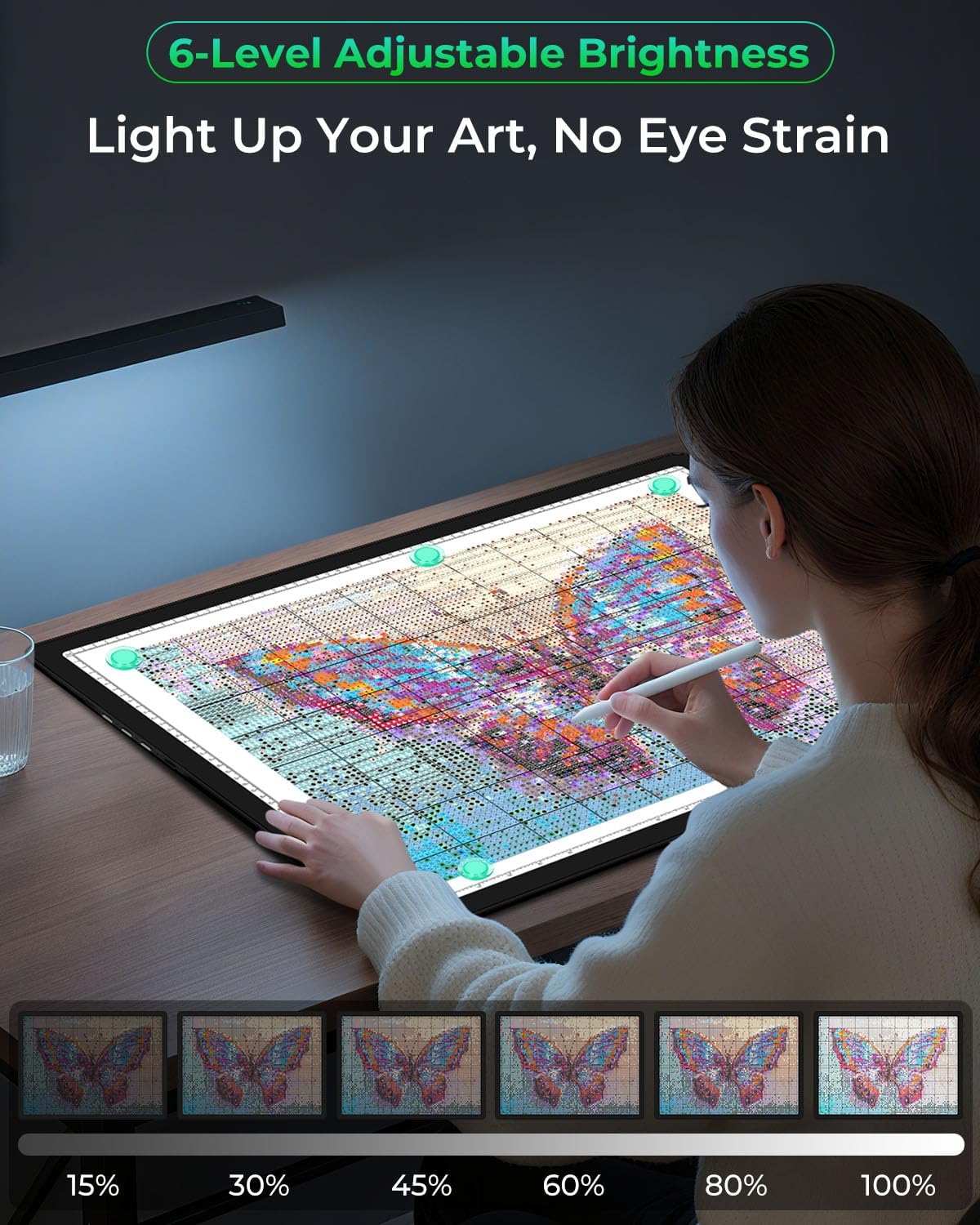 Rechargeable A2 Extra Large Diamond Art Light Board,Bawaslom Light Pad for Tracing with 5000mAh Battery,Magnetic Attraction,Lightbox for Tracing and Drawing,Sketching,Diamond Painting,Weeding Vinyl