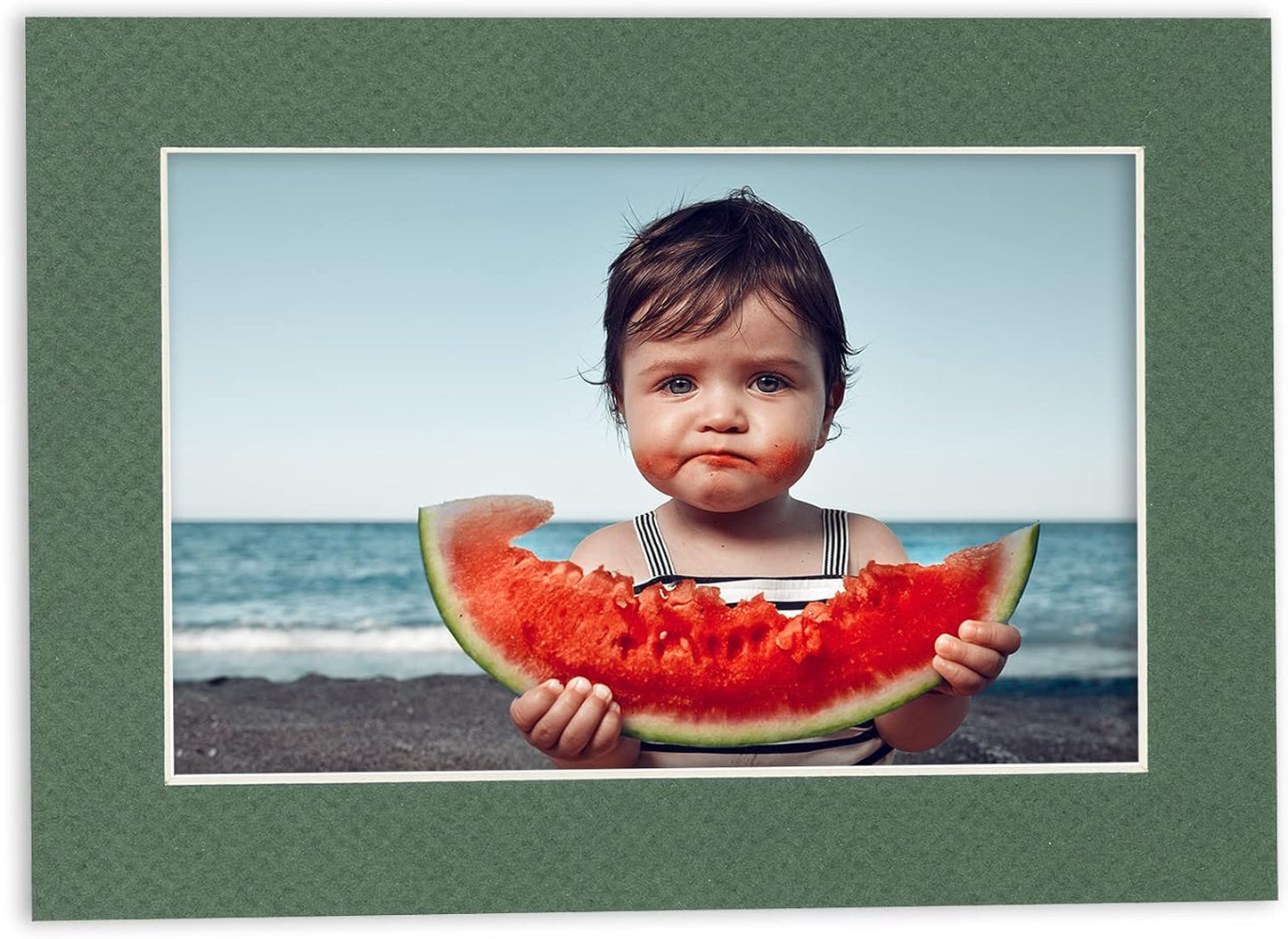 6x8 Mat for 8x10 Frame - Precut Mat Board Acid-Free Hunter Green 6x8 Photo Matte Made to Fit a 8x10 Picture Frame, Premium Matboard for Family Photos, Show Kits, Art, Picture Framing, Pack of 10 Mats