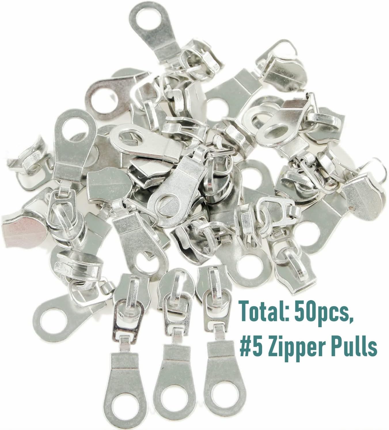 Leekayer #5 Silver Metallic Nylon Coil Zippers by The Yard Bulk 10 Yards Zipper Tape with 25pcs Silver Sliders for DIY Sewing Tailor Craft Bag (Navy Black)