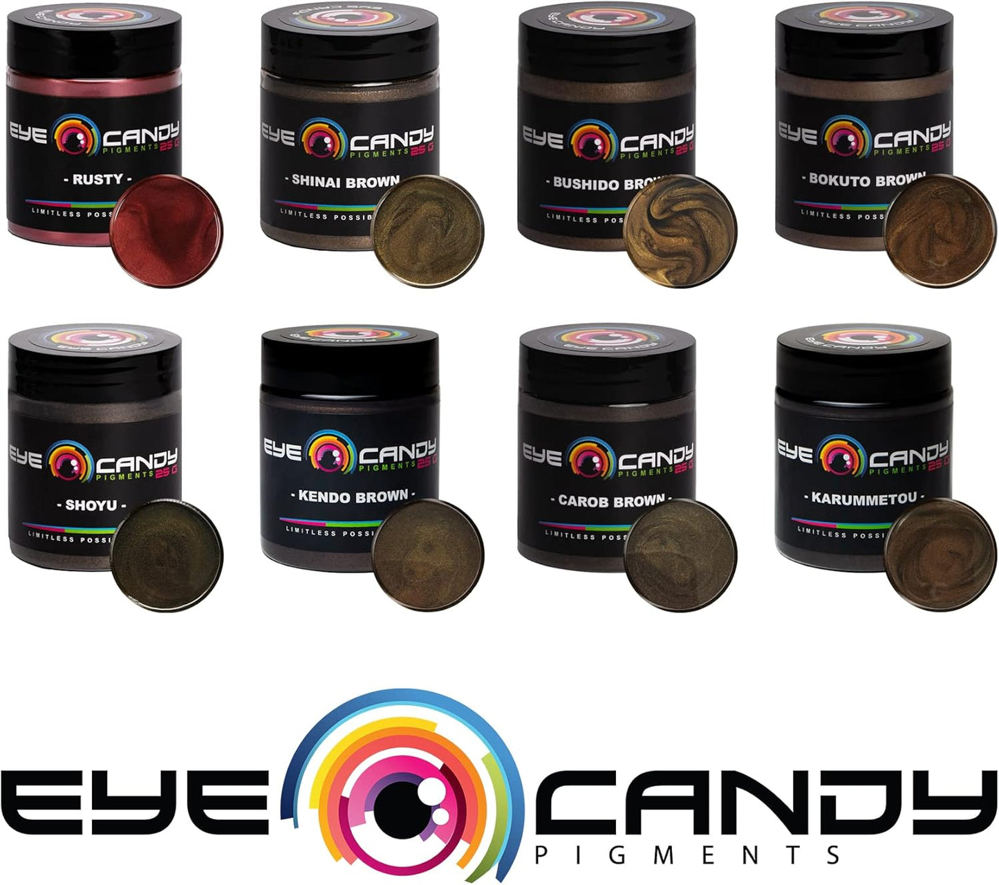 Eye Candy Pigments Premium Brown Mica Powder - Kendo Brown (50gr) - for Epoxy, Resin, Soap, Paint, Woodworking, Acrylic Pouring, Bath Bombs, Fishing Lures - DIY Arts and Crafts Additive