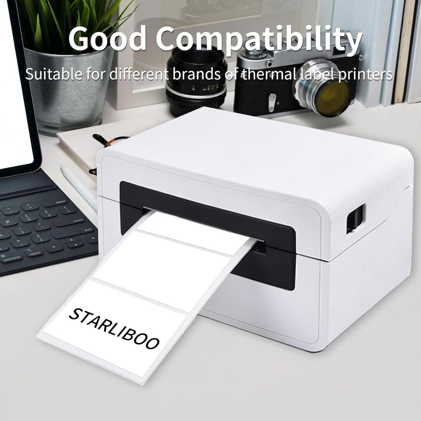 2×3 Inch White Thermal Labels Stickers, Removable Thermal Label, Waterproof Direct Thermals Stickers Perforated Lines- 300 Sheets/Rolls