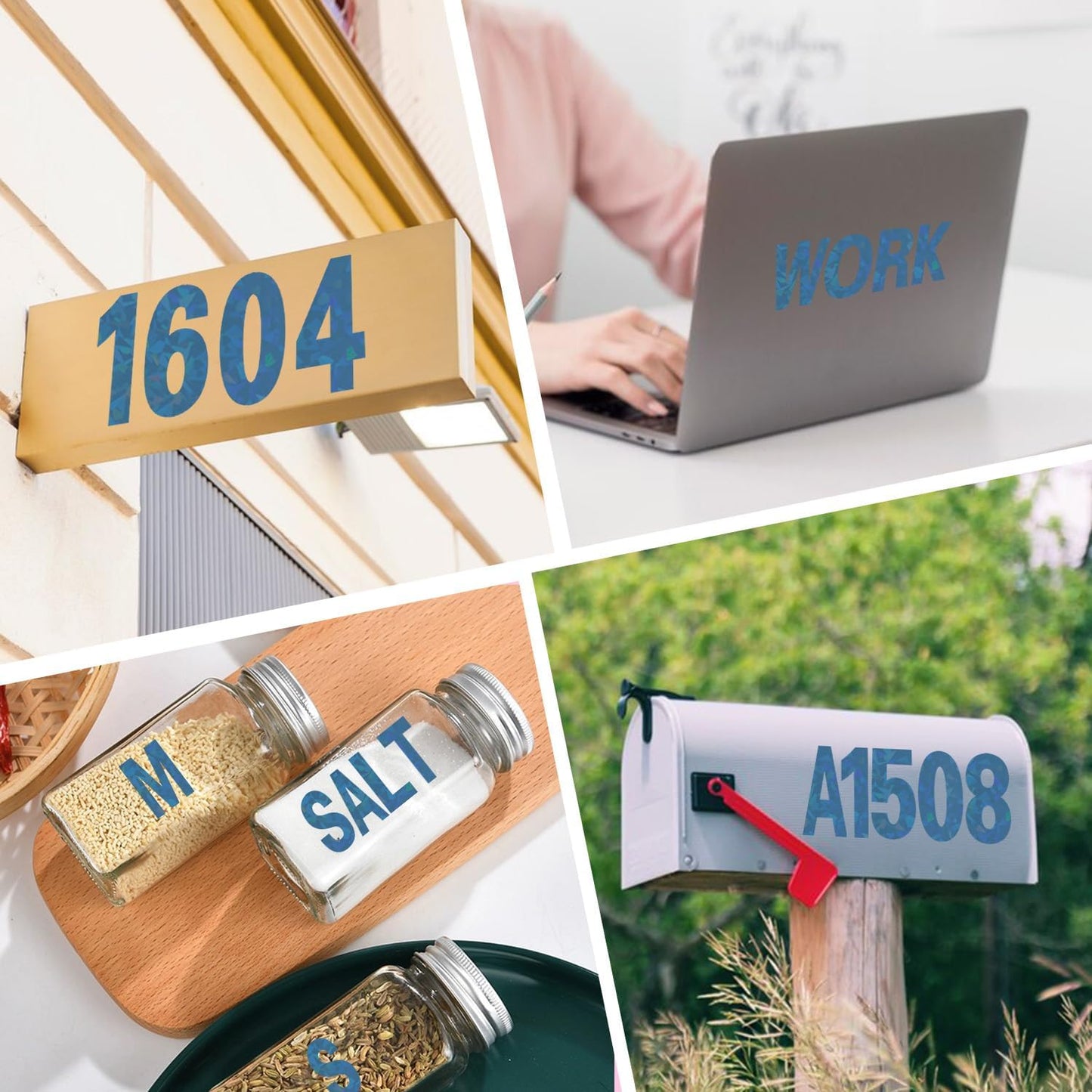 Starboling Letter Stickers,2 inch 8 Sheets Dark Blue Alphabet Sticker,Self Adhesive Vinyl Letter Stickers Mailbox Numbers,for Arts Crafts Outdoor Sign Poster Mailbox Sign Doors Mailboxes Car Truck