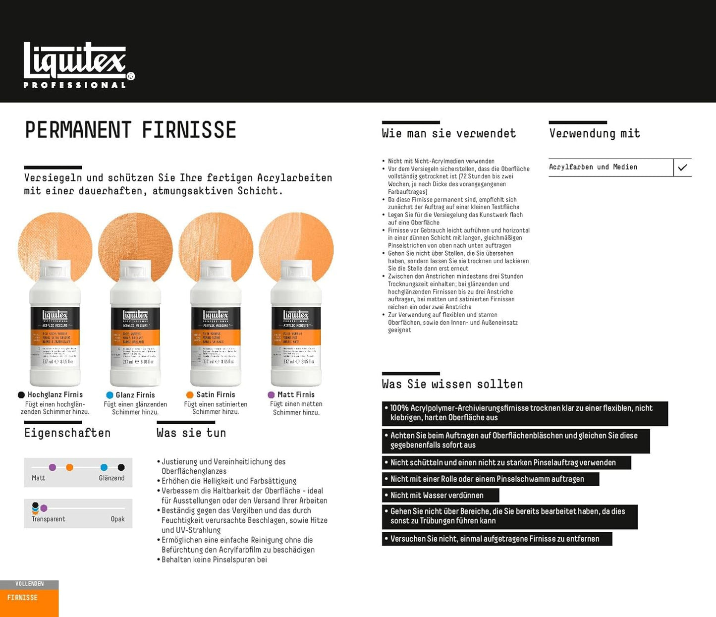 Liquitex Professional Paint Medium, Satin