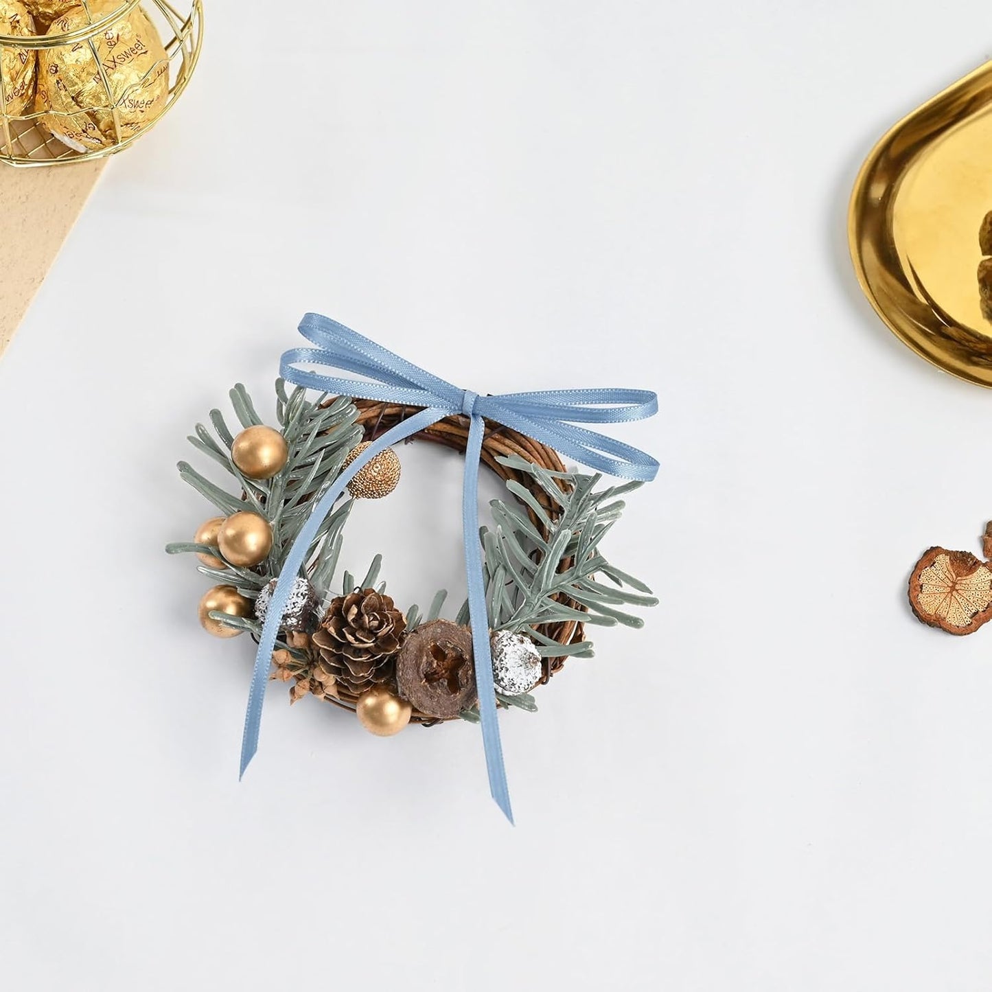 Dusty Blue Satin Ribbon 1/8" X 50 Yards Solid Color Double Faced Ribbons Perfect for Crafts Wedding Decor Bow Making Arts Sewing and More