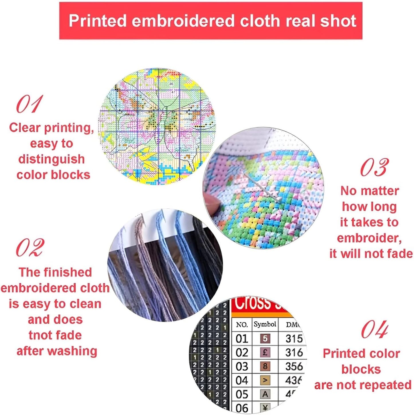 Xinpinzhou Creek Landscape 11ct Cross Stitch Kits, 11 CT Funny Pre Printed Counted Stamped Cross Stitch Embroidery Needlepoint Needlework Patterns Kits for Beginners Adults Crossstitch 40x40 cm