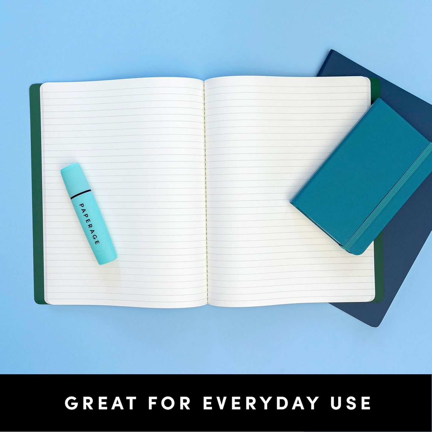 PAPERAGE Soft Cover Lined Journal Notebook, 2 Pack, (Navy), 100 Pages, Large 7.5 inches x 9.5 inches, College Ruled, Ideal for Note Taking & Travel Journal