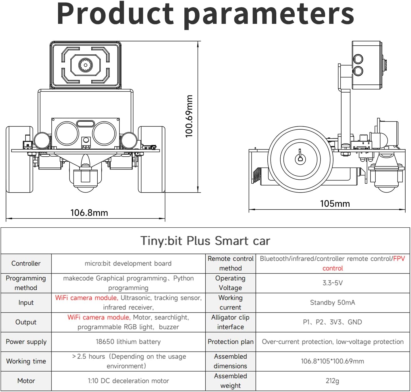 Yahboom Micro:bit Start Robot Kit with ESP32 Camera HD Video App Control for 8+ DIY Programmable STEM Education Toy Car with Tutorial Super Cost-Effective (with v2)
